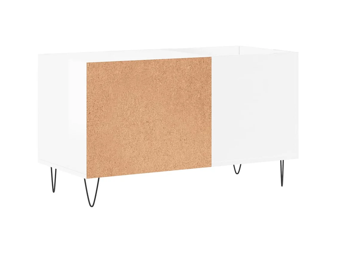 Glanzend witte platenkast 85x38x48 cm samengesteld hout