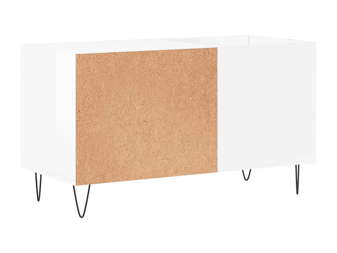 Glanzend witte platenkast 85x38x48 cm samengesteld hout