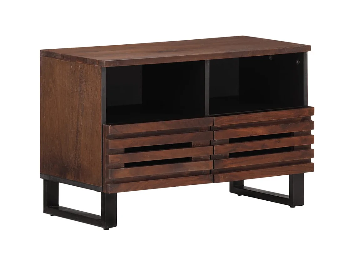 Brauner TV-Schrank 70x34x46 cm aus massivem Mangoholz