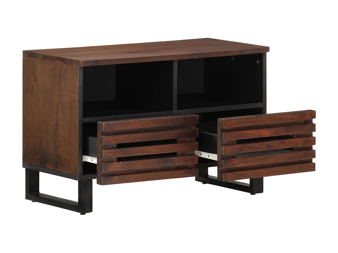 Meuble TV marron 70x34x46 cm bois massif de manguier