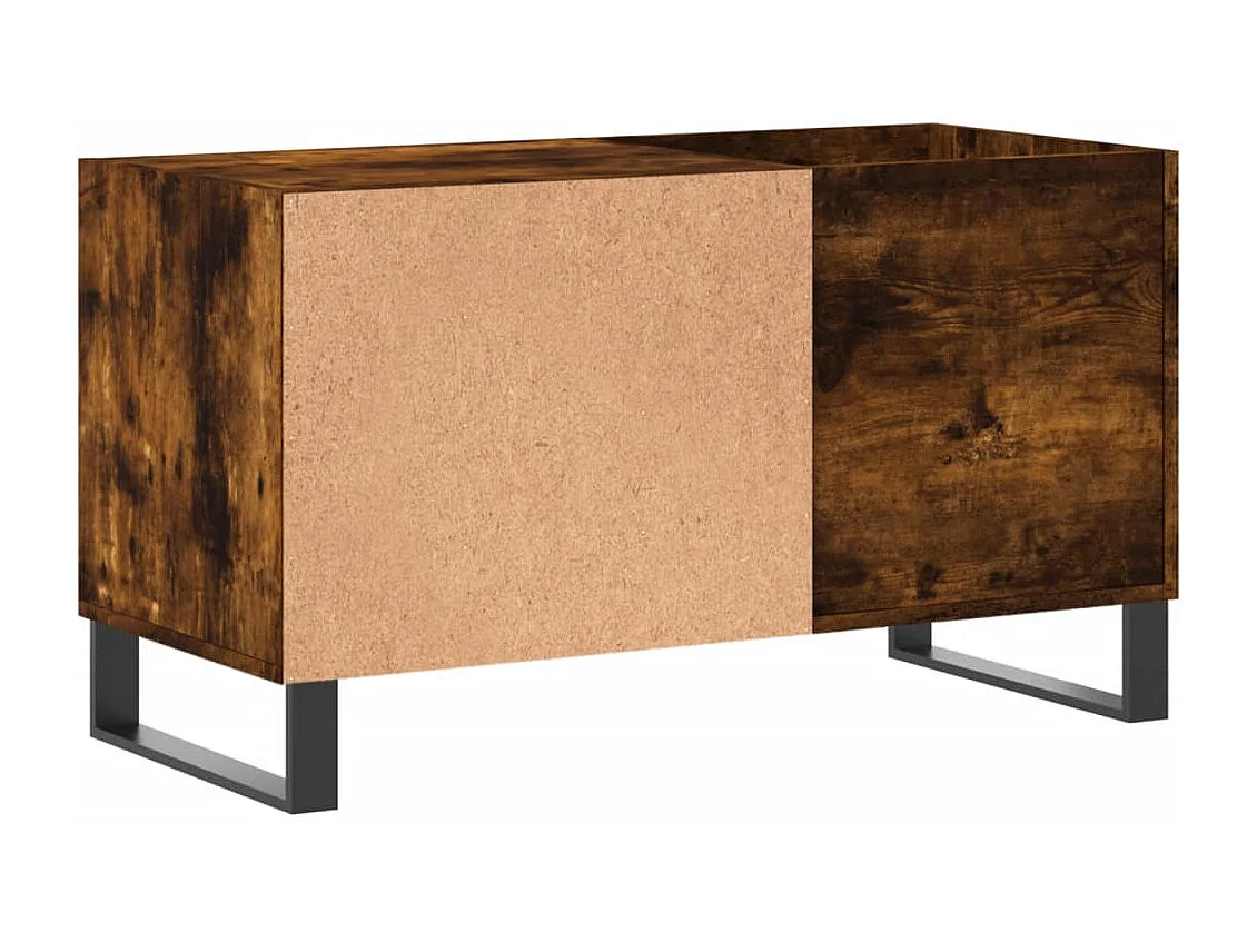Armoire à disques chêne fumé 85x38x48 cm bois d'ingénierie