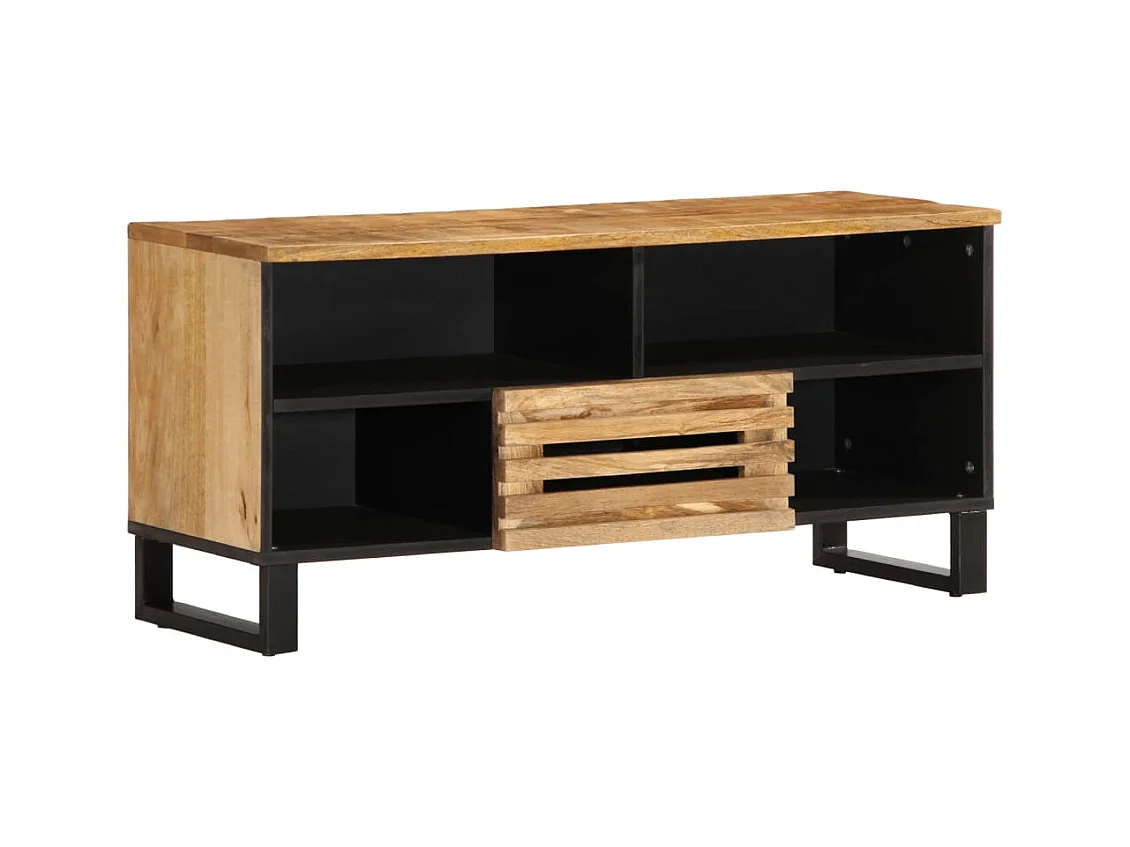 TV-Schrank 100x34x46 cm, massives rohes Mangoholz