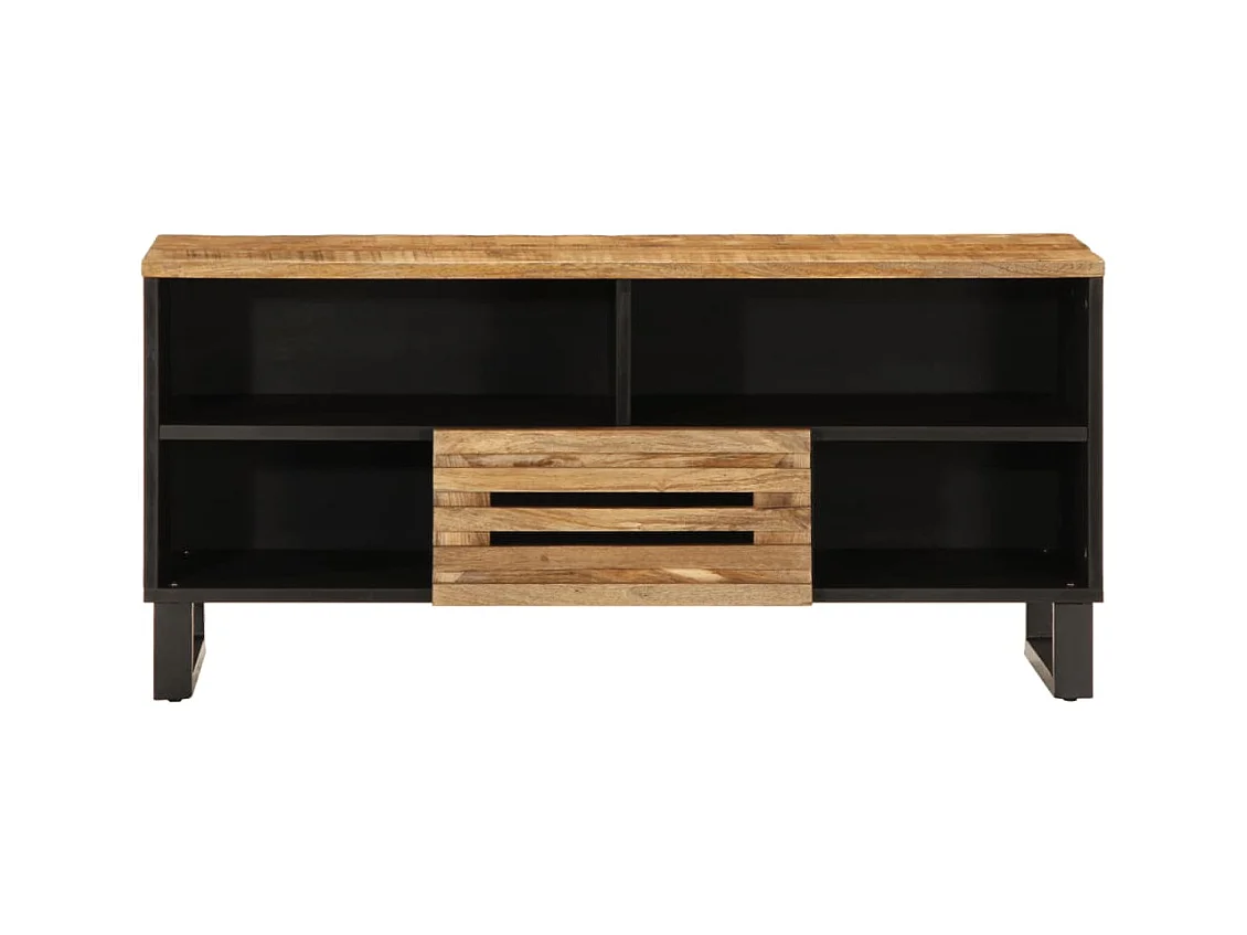 Meuble TV 100x34x46 cm bois massif de manguier brut