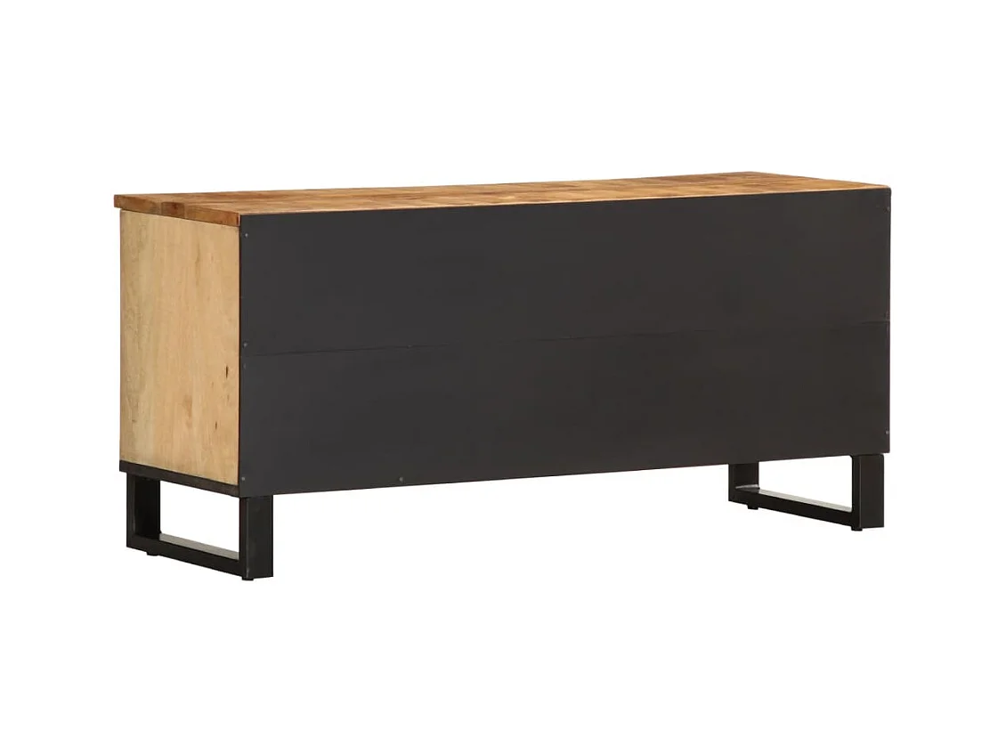 Meuble TV 100x34x46 cm bois massif de manguier brut