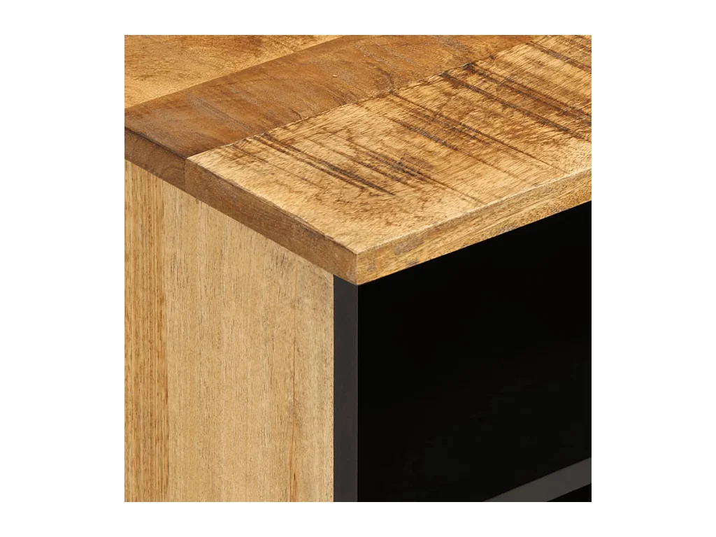 Meuble TV 100x34x46 cm bois massif de manguier brut