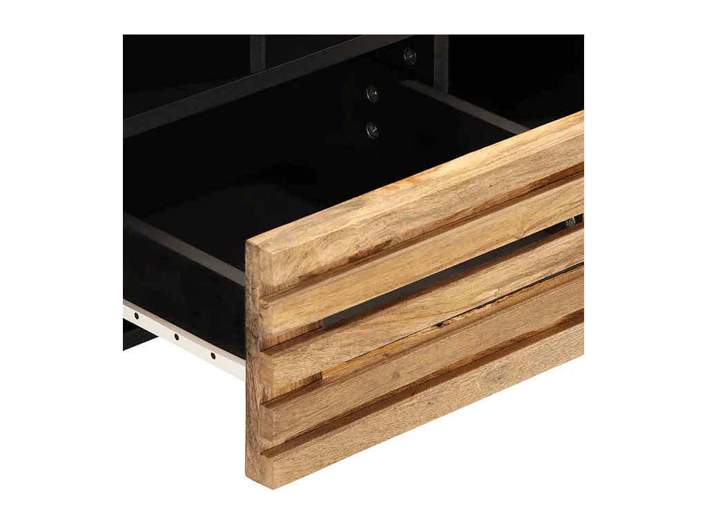 Meuble TV 100x34x46 cm bois massif de manguier brut