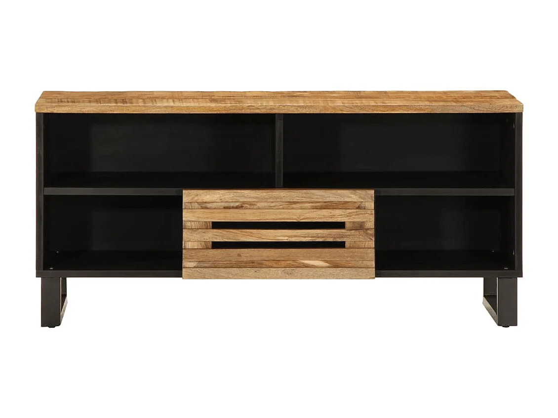 Meuble TV 100x34x46 cm bois massif de manguier brut