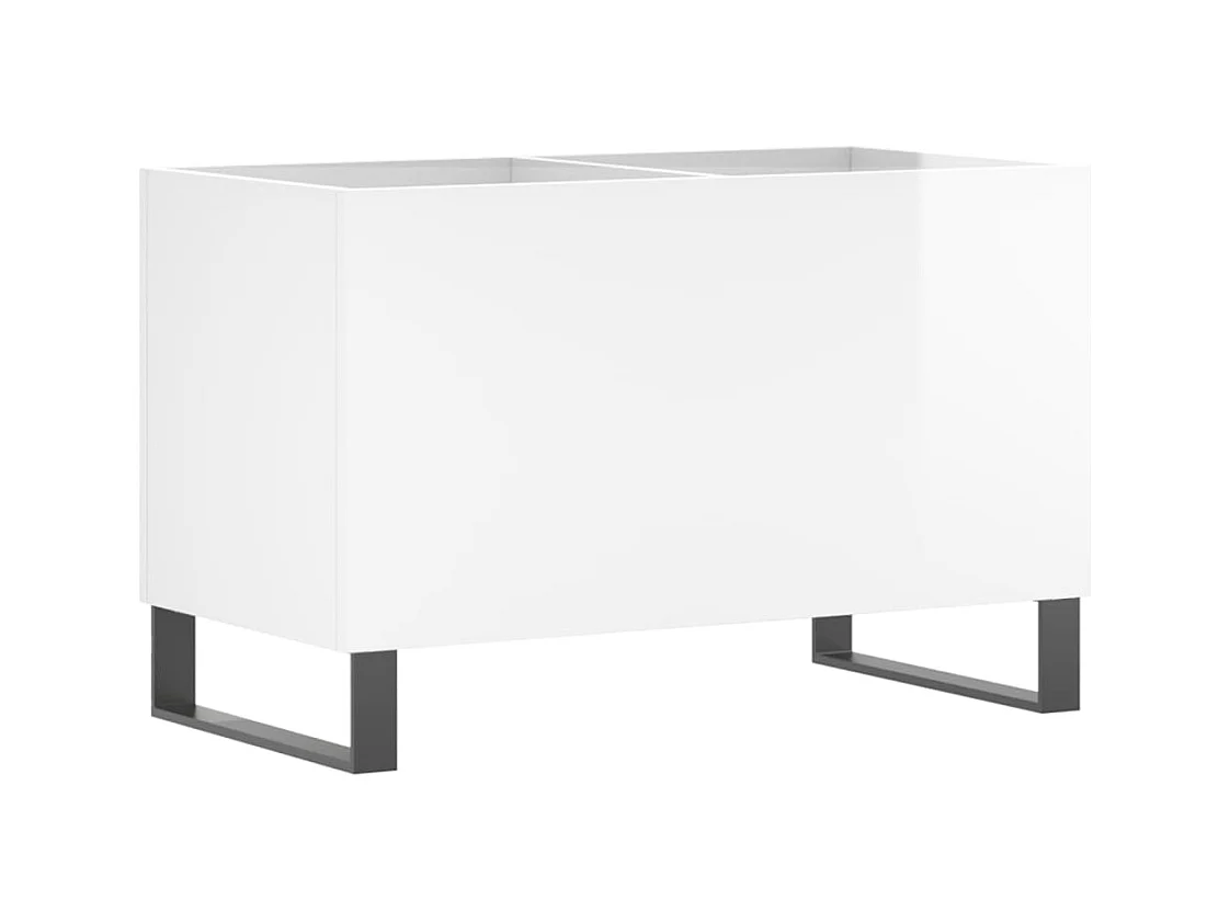 Armoire à disques blanc brillant 74,5x38x48cm bois d'ingénierie