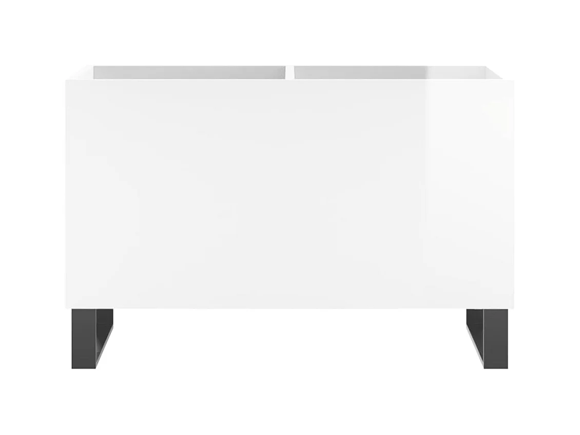 Armoire à disques blanc brillant 74,5x38x48cm bois d'ingénierie