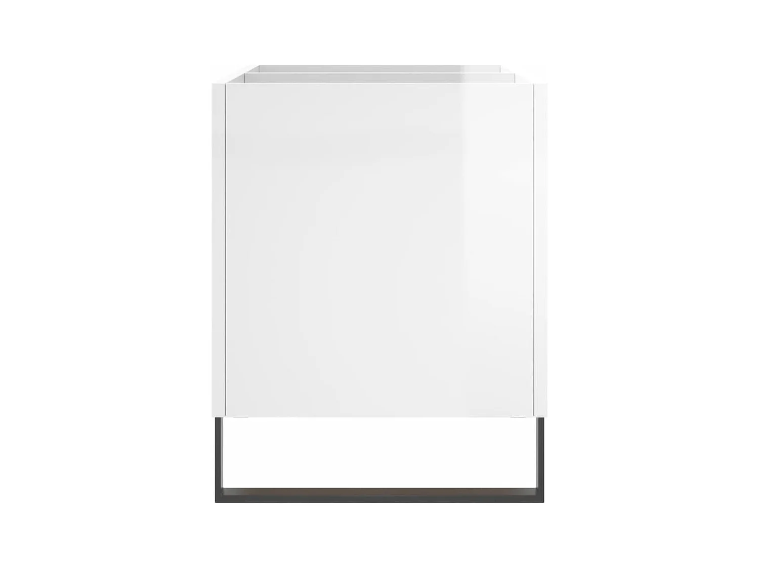 Armoire à disques blanc brillant 74,5x38x48cm bois d'ingénierie
