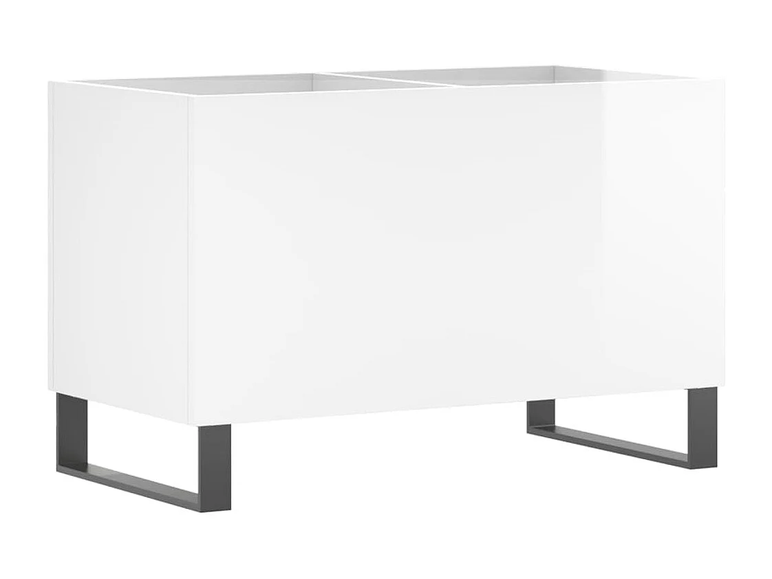 Mobile per dischi bianco lucido 74,5x38x48 cm in pannelli di MDF