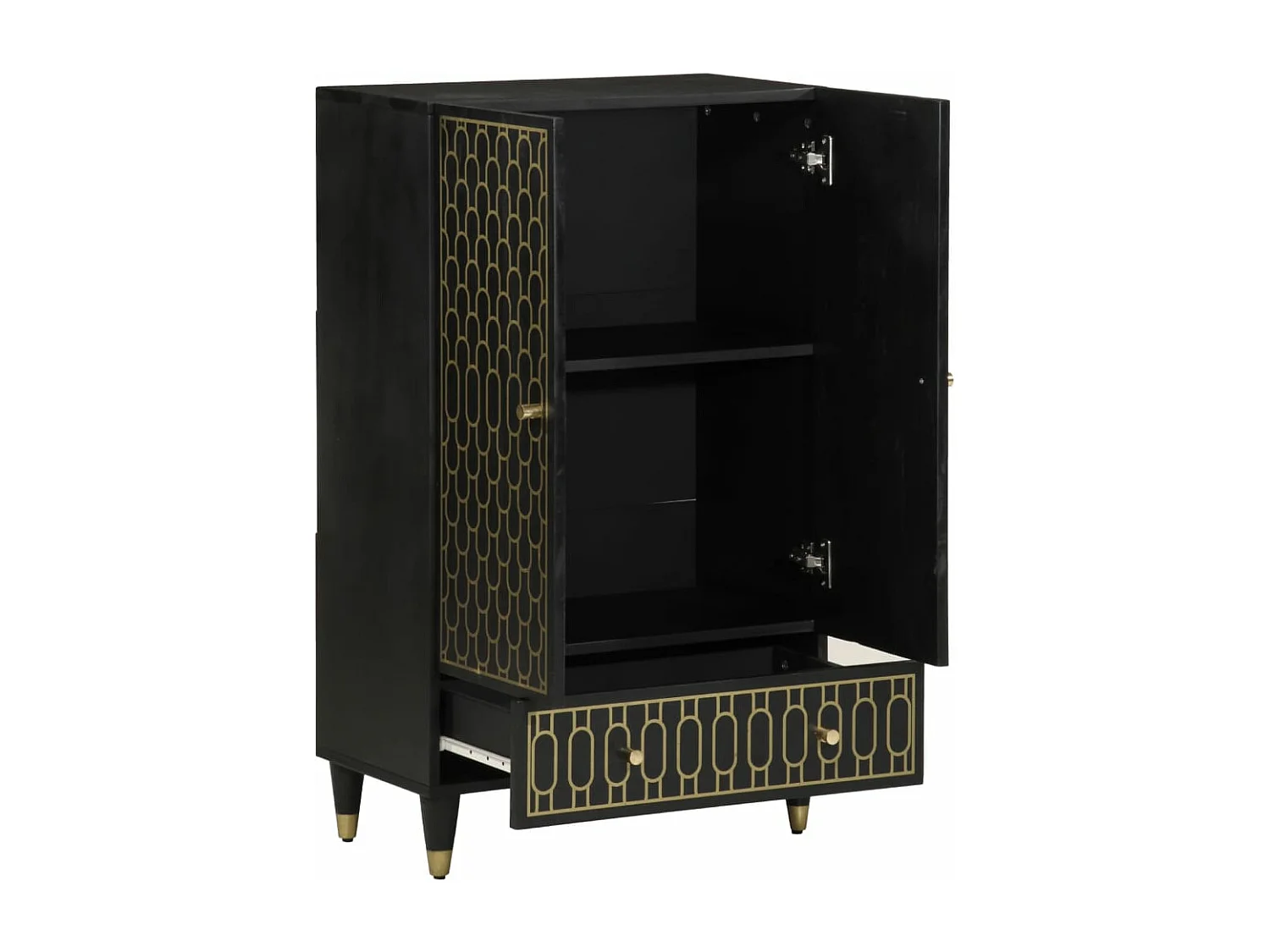 Credenza 60x33x100 cm in legno massello di mango