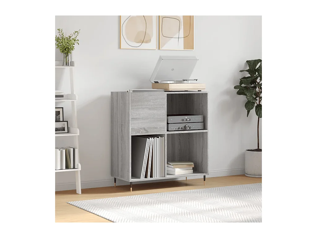 Armoire à disques sonoma gris 84,5x38x89 cm bois d'ingénierie
