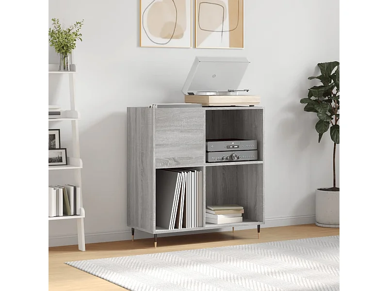Armoire à disques sonoma gris 84,5x38x89 cm bois d'ingénierie
