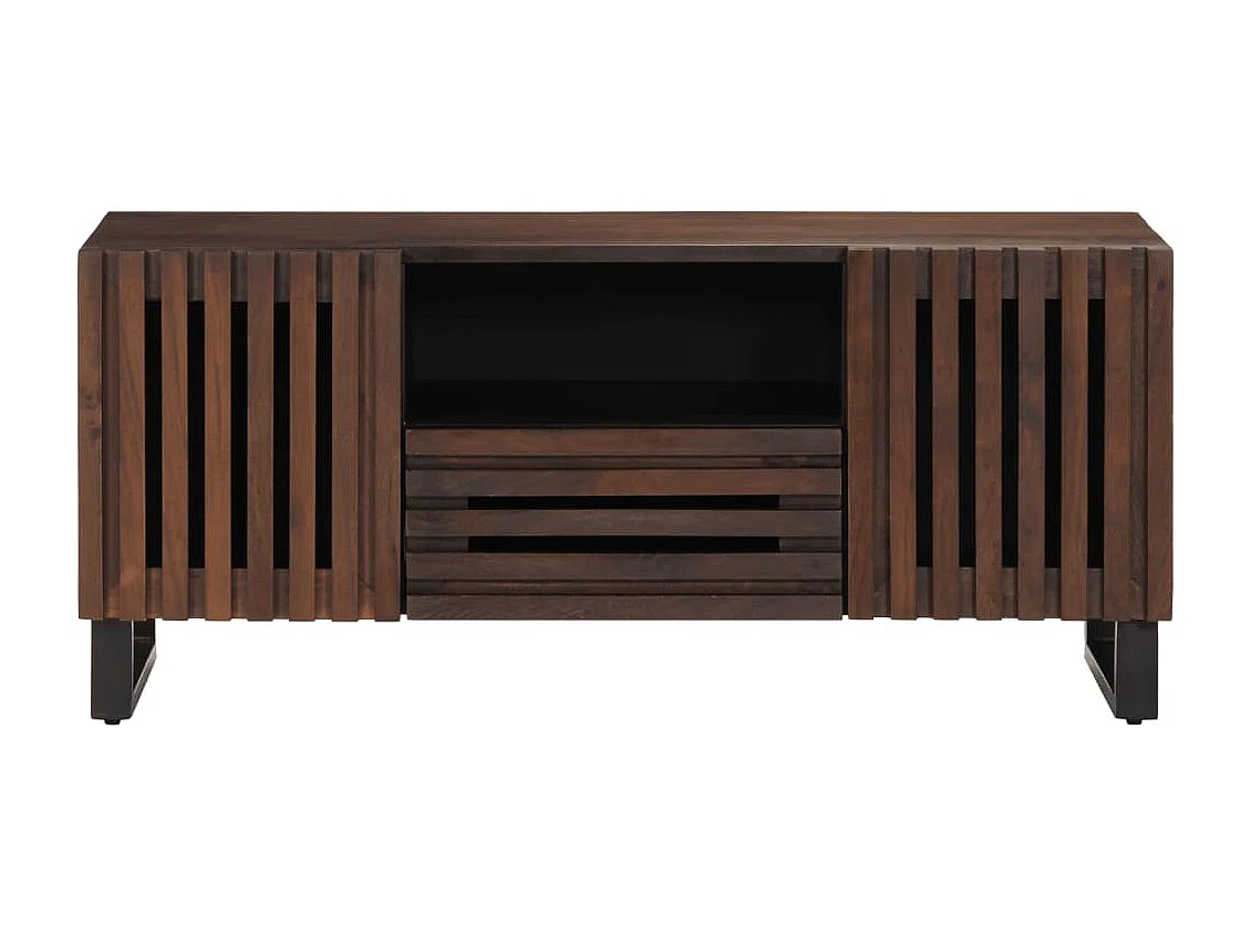 Meuble TV marron 100x34x46 cm bois massif manguier