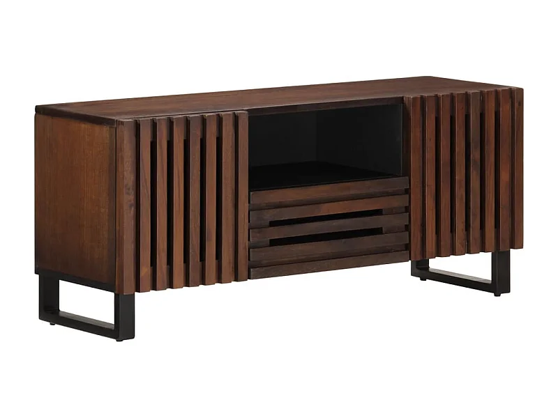 Mobile TV marrone 100x34x46 cm in legno massello di mango