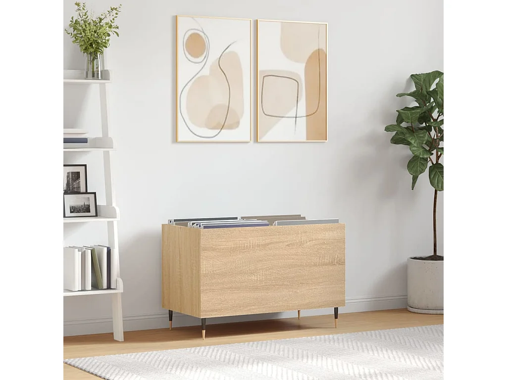 Armoire à disques chêne sonoma 74,5x38x48 cm bois d'ingénierie