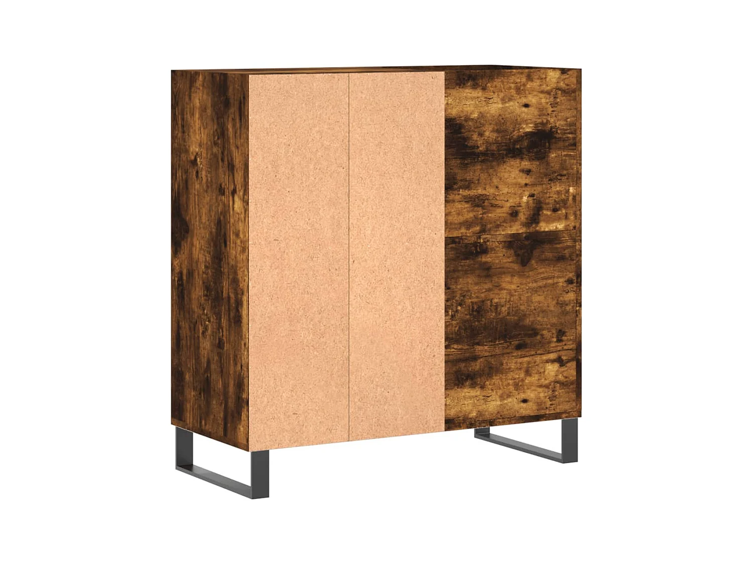 Armoire à disques chêne fumé 84,5x38x89 cm bois d'ingénierie