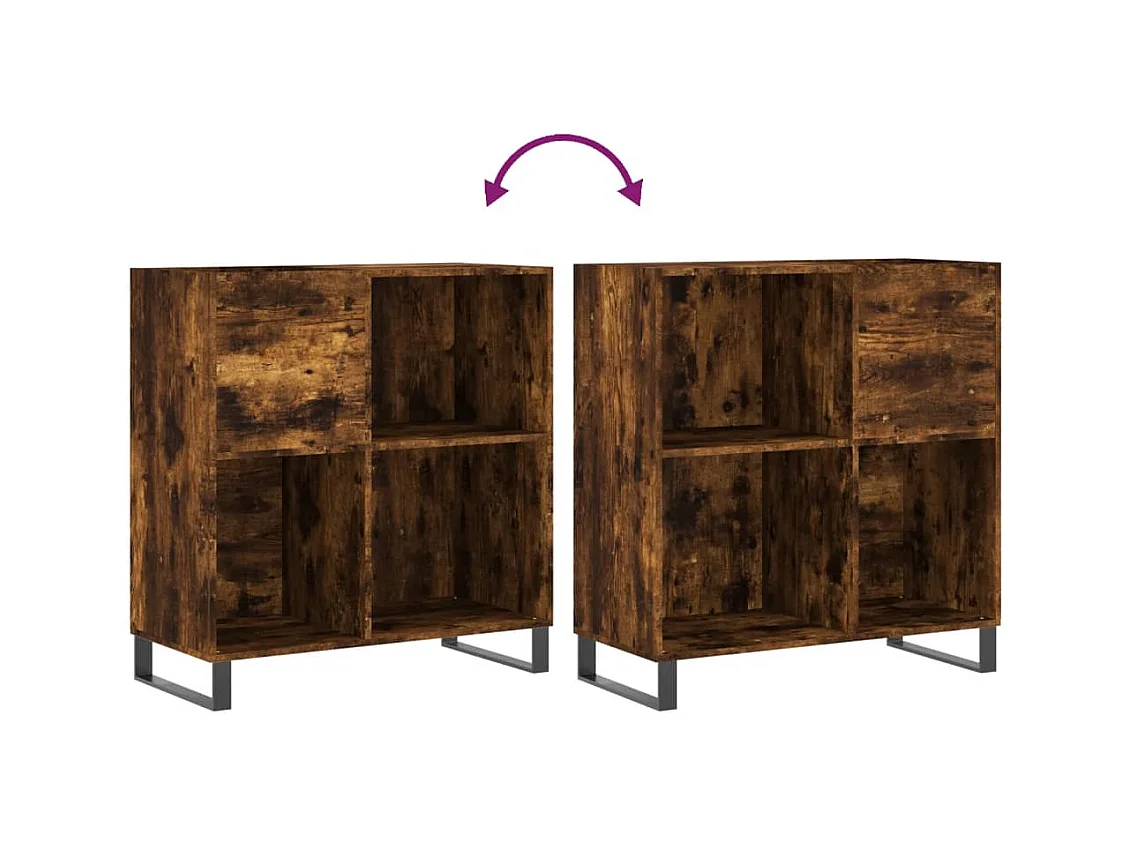 Armoire à disques chêne fumé 84,5x38x89 cm bois d'ingénierie