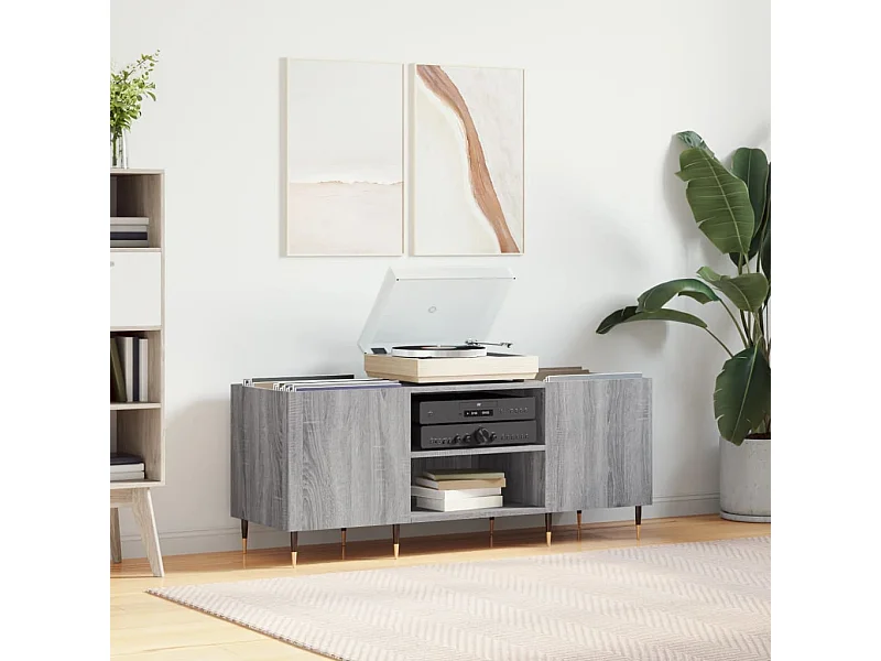 Armoire à disques sonoma gris 121x38x48 cm bois d'ingénierie