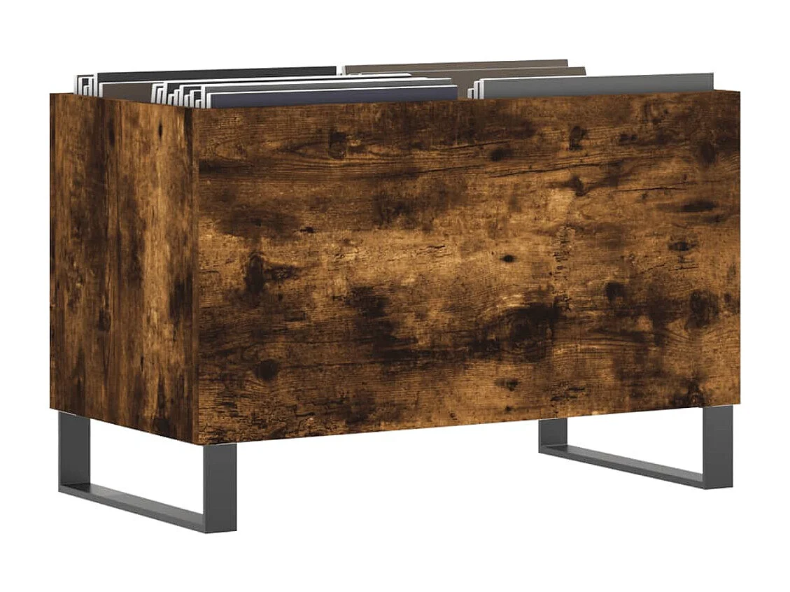 Armoire à disques chêne fumé 74,5x38x48 cm bois d'ingénierie