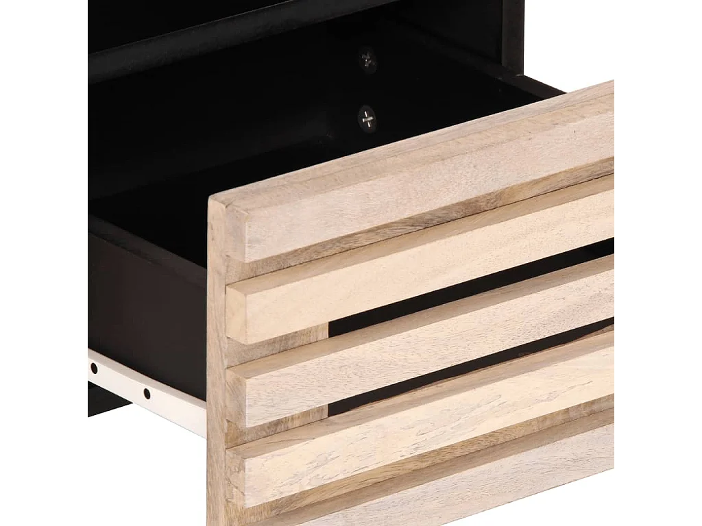 Meuble TV blanc 70x34x46 cm bois massif de manguier