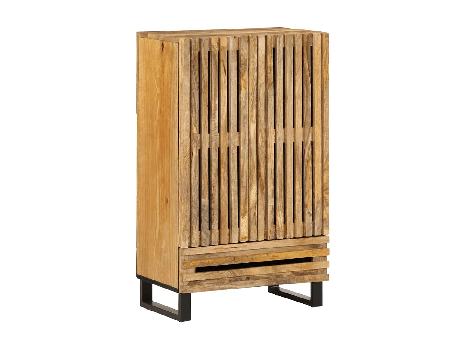 Hohes Sideboard 60x34x100 cm aus massivem rohem Mangoholz