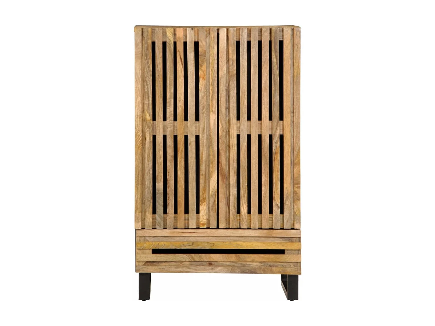 Hohes Sideboard 60x34x100 cm aus massivem rohem Mangoholz