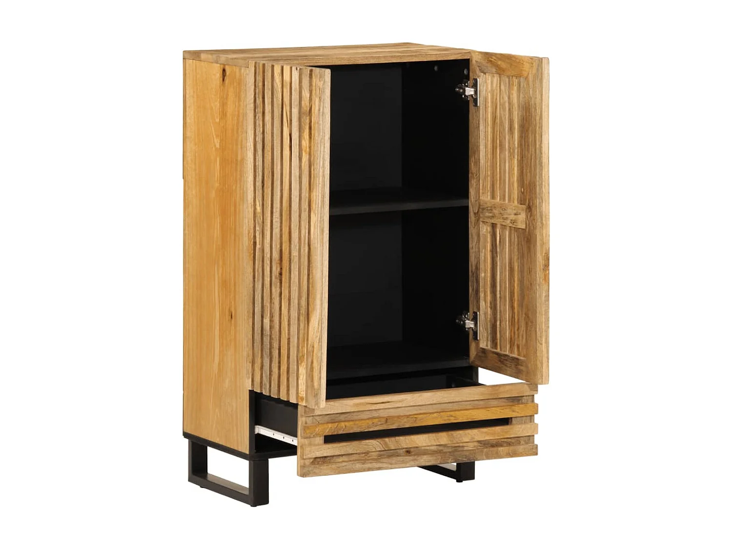 Hohes Sideboard 60x34x100 cm aus massivem rohem Mangoholz