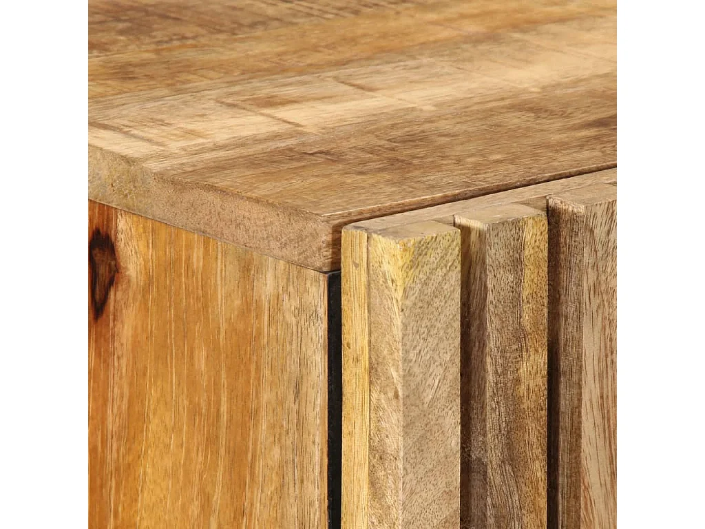 Hohes Sideboard 60x34x100 cm aus massivem rohem Mangoholz