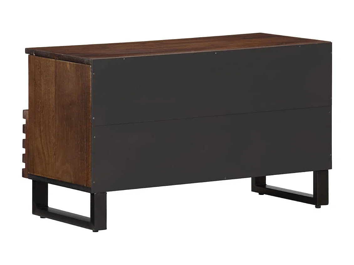 Mobile TV marrone 80x34x46 cm in legno massello di mango