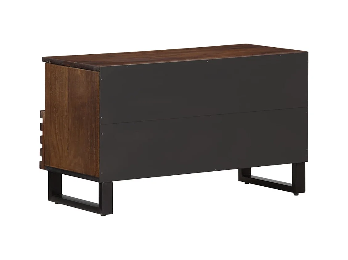 Meuble TV marron 80x34x46 cm bois massif de manguier