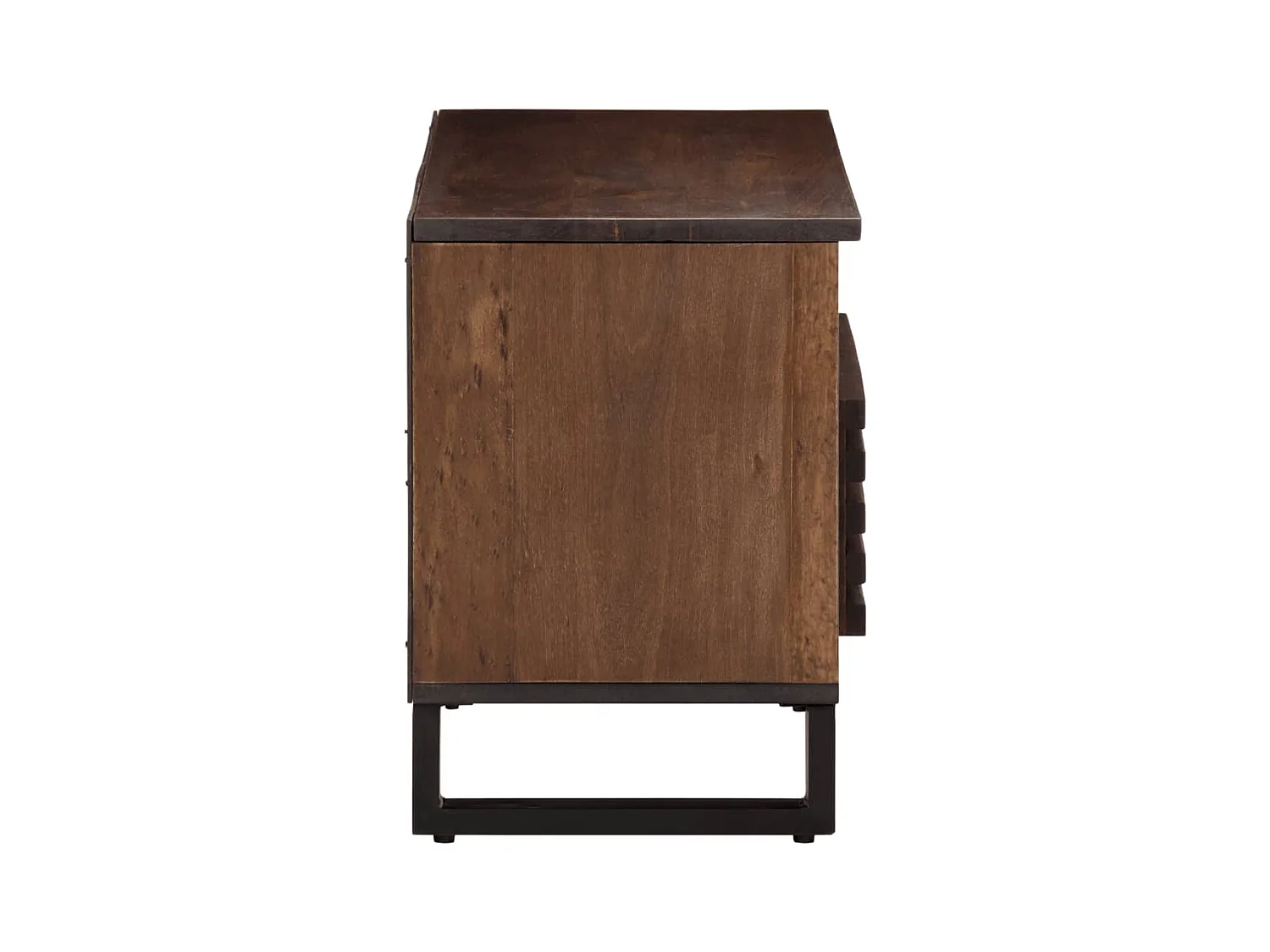 Meuble TV marron 80x34x46 cm bois massif de manguier