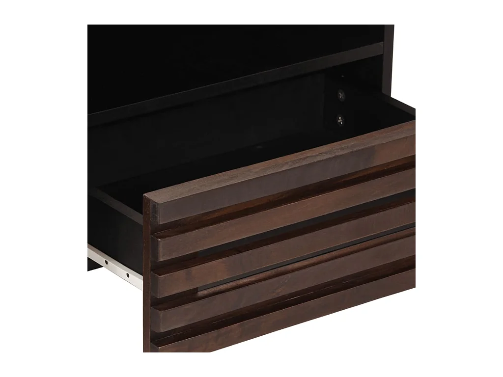 Meuble TV marron 80x34x46 cm bois massif de manguier
