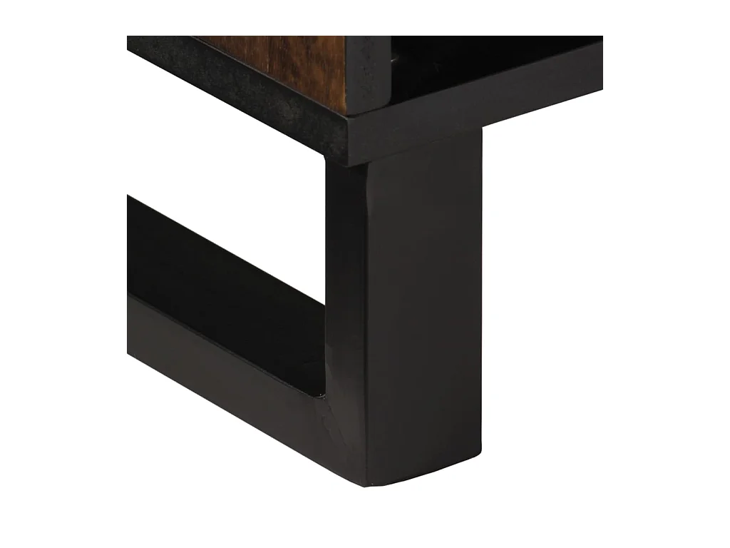 Meuble TV marron 80x34x46 cm bois massif de manguier
