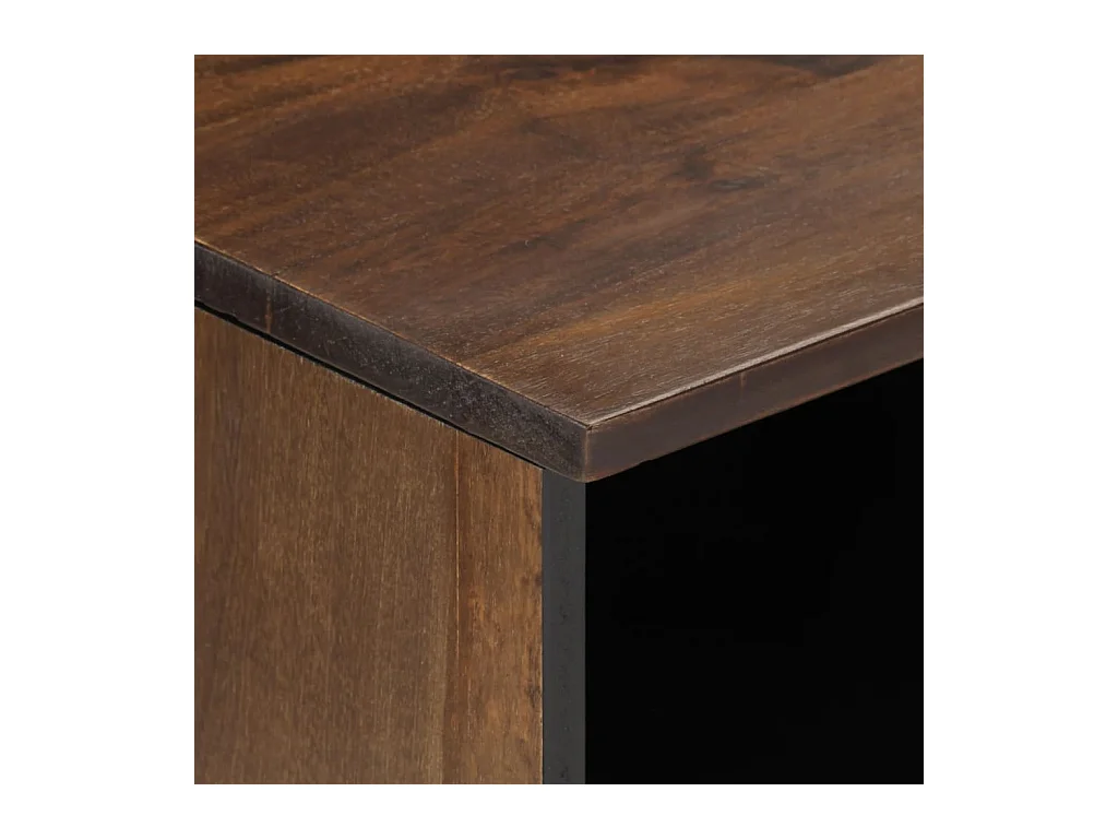 Meuble TV marron 80x34x46 cm bois massif de manguier