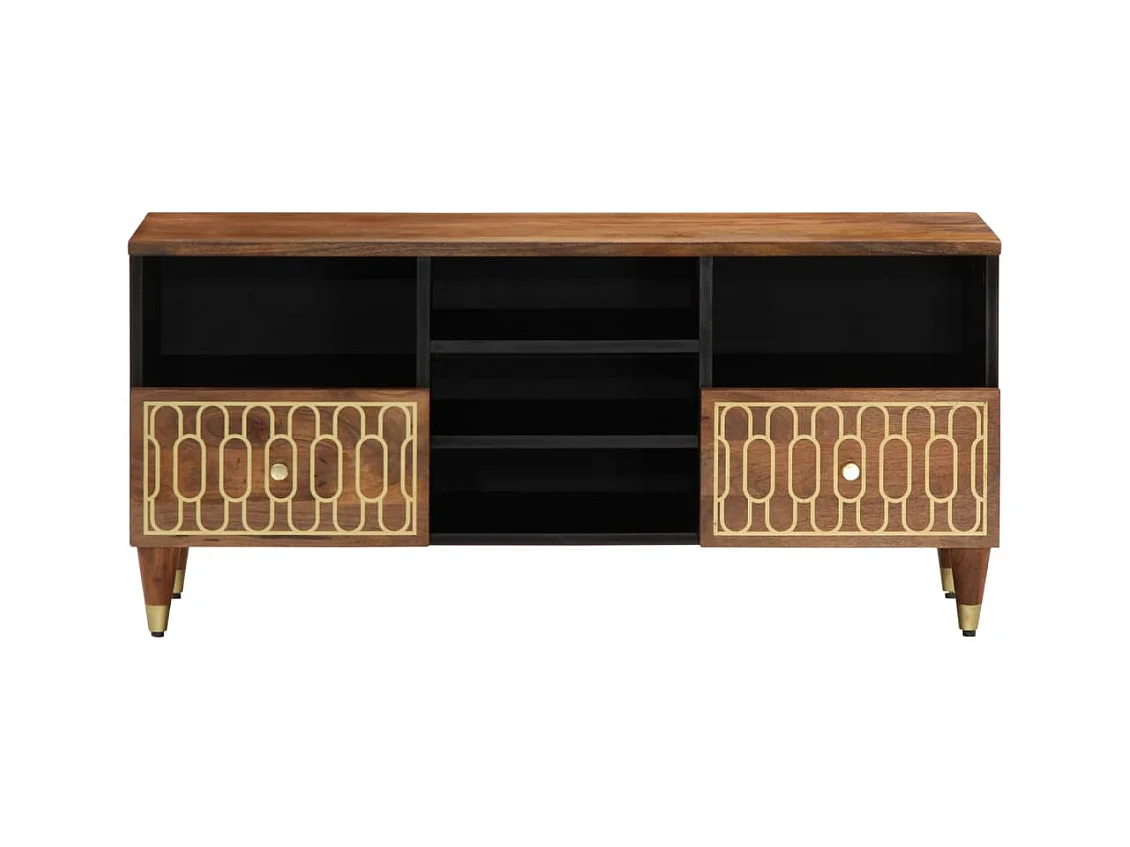 Meuble TV 100x33x46 cm bois massif de manguier