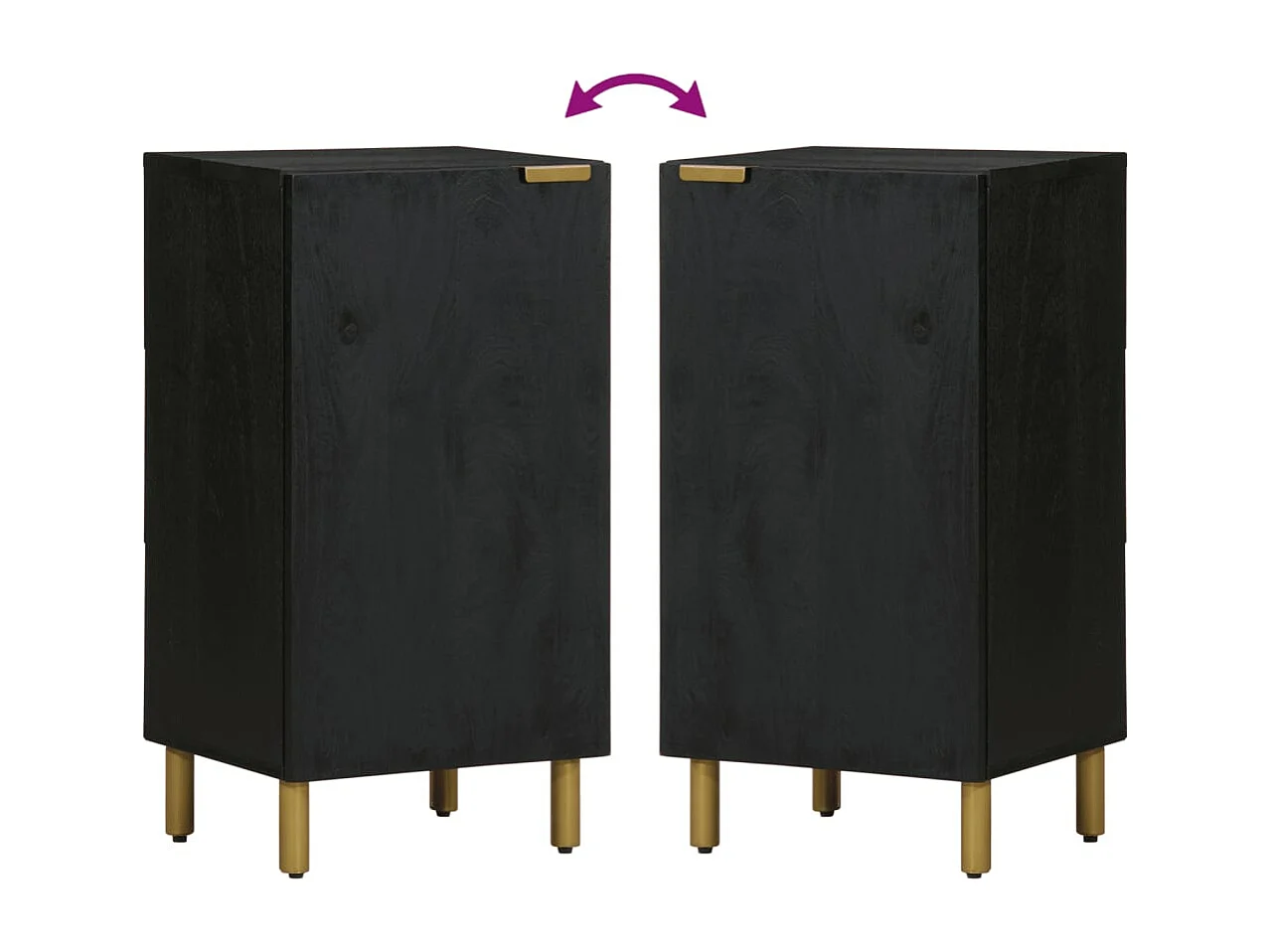 Buffet noir 40x33x75 cm bois d'ingénierie