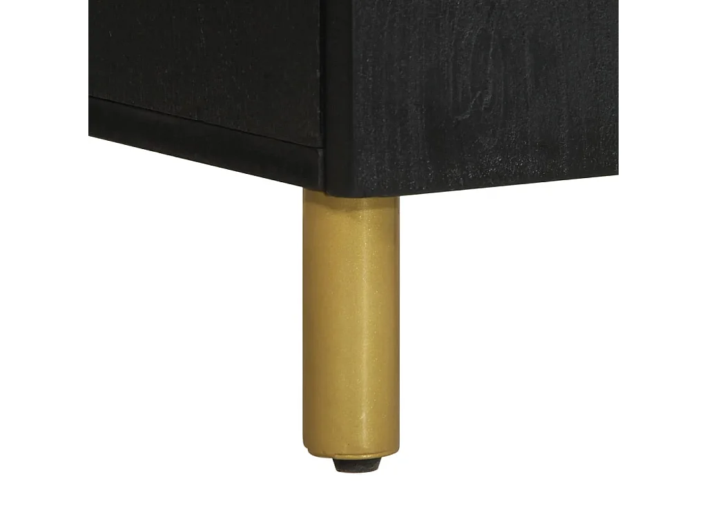 Aparador preto 40x33x75 cm madeira trabalhada