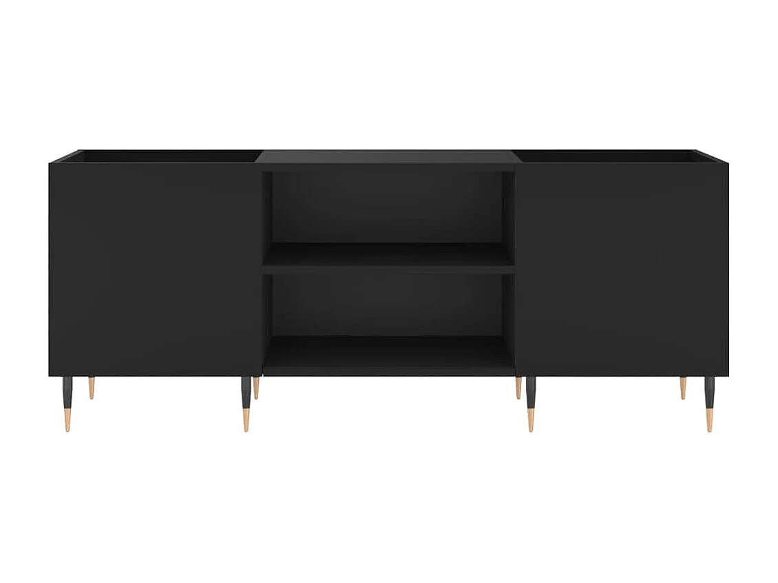 Mueble para discos negro 121x38x48 cm de madera contrachapada