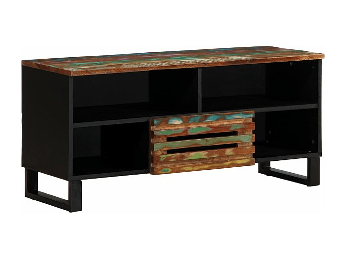 ATHOMASM Mobiletto Porta TV A Parete Mobiletto Porta TV Sospeso con Anta Mensola Porta TV Multifunzionale Supporto Porta TV in Legno Massello unità Multimediale A Parete(Black,280cm