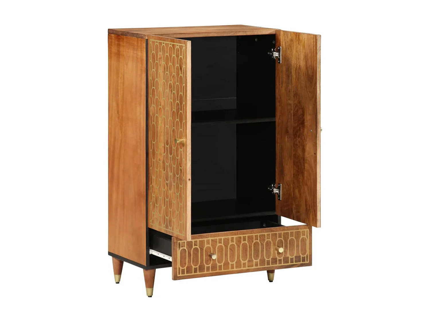 Credenza 60x33x100 cm in legno massello di mango