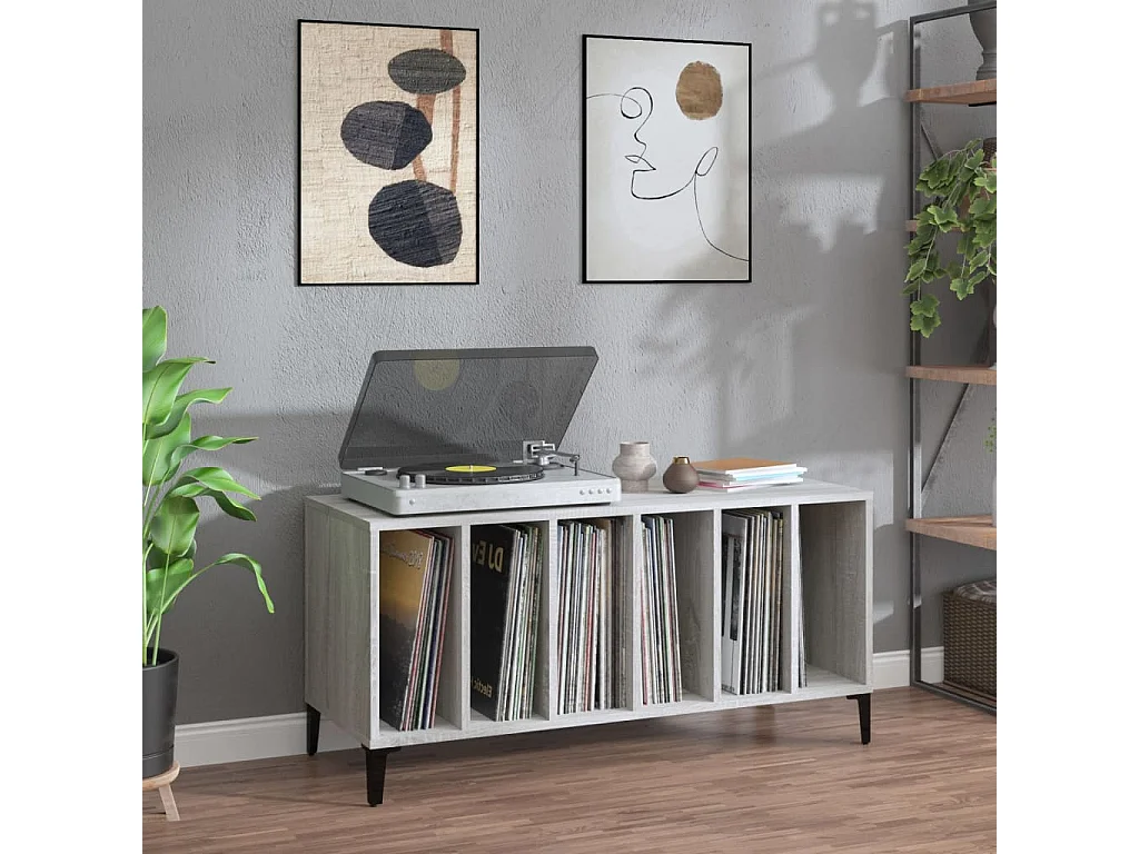 Armoire à disques sonoma gris 100x38x48 cm bois d'ingénierie