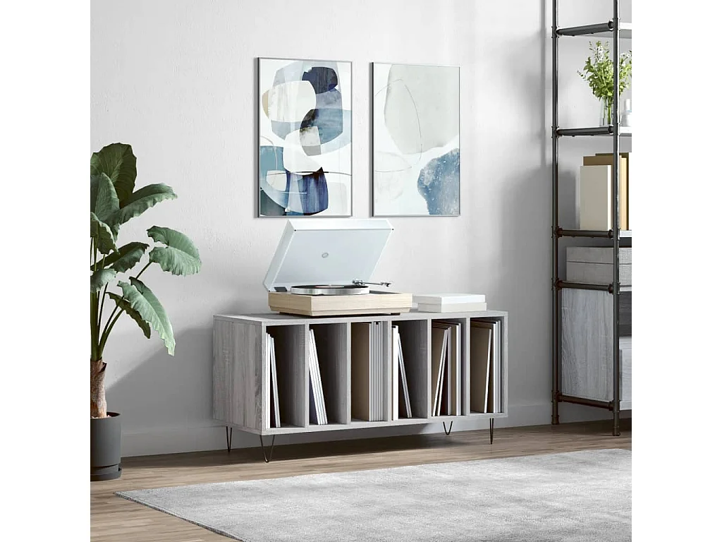 Armoire à disques sonoma gris 100x38x48 cm bois d'ingénierie