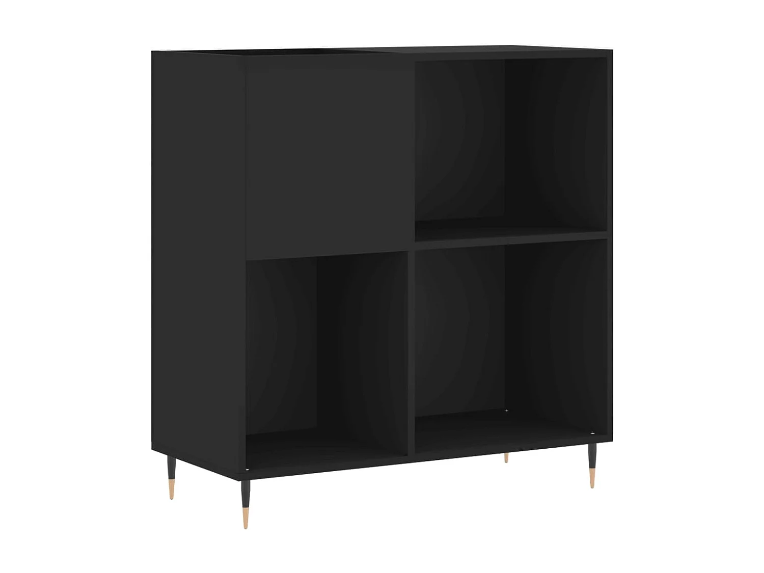 Armoire à disques noir 84,5x38x89 cm bois d'ingénierie