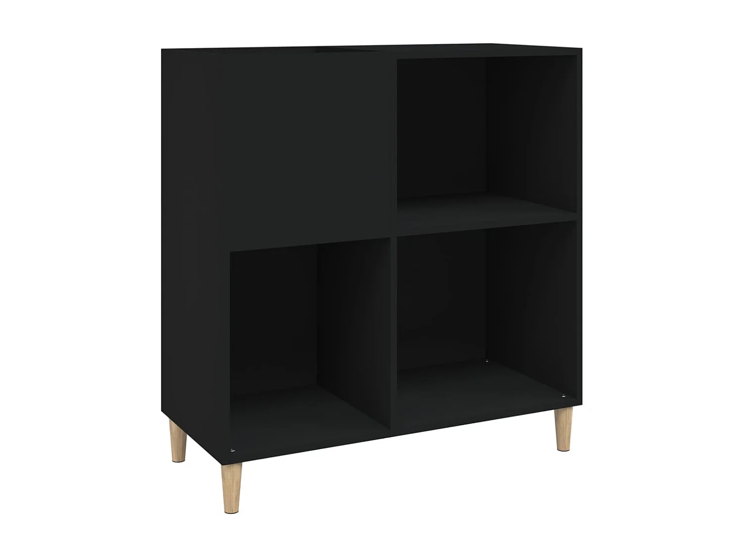 Schwarzer Plattenschrank 84,5 x 38 x 89 cm, Holzwerkstoff