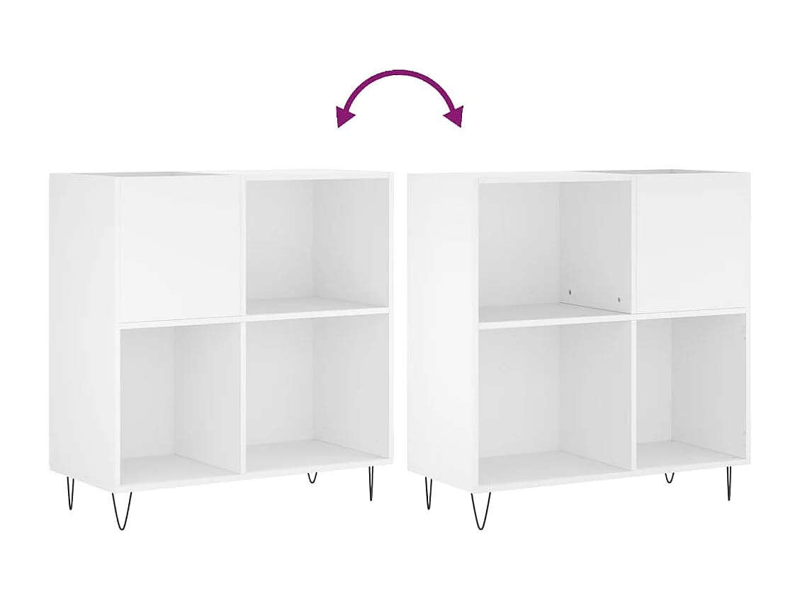 Mobile per dischi bianco 84,5x38x89 cm in derivati del legno