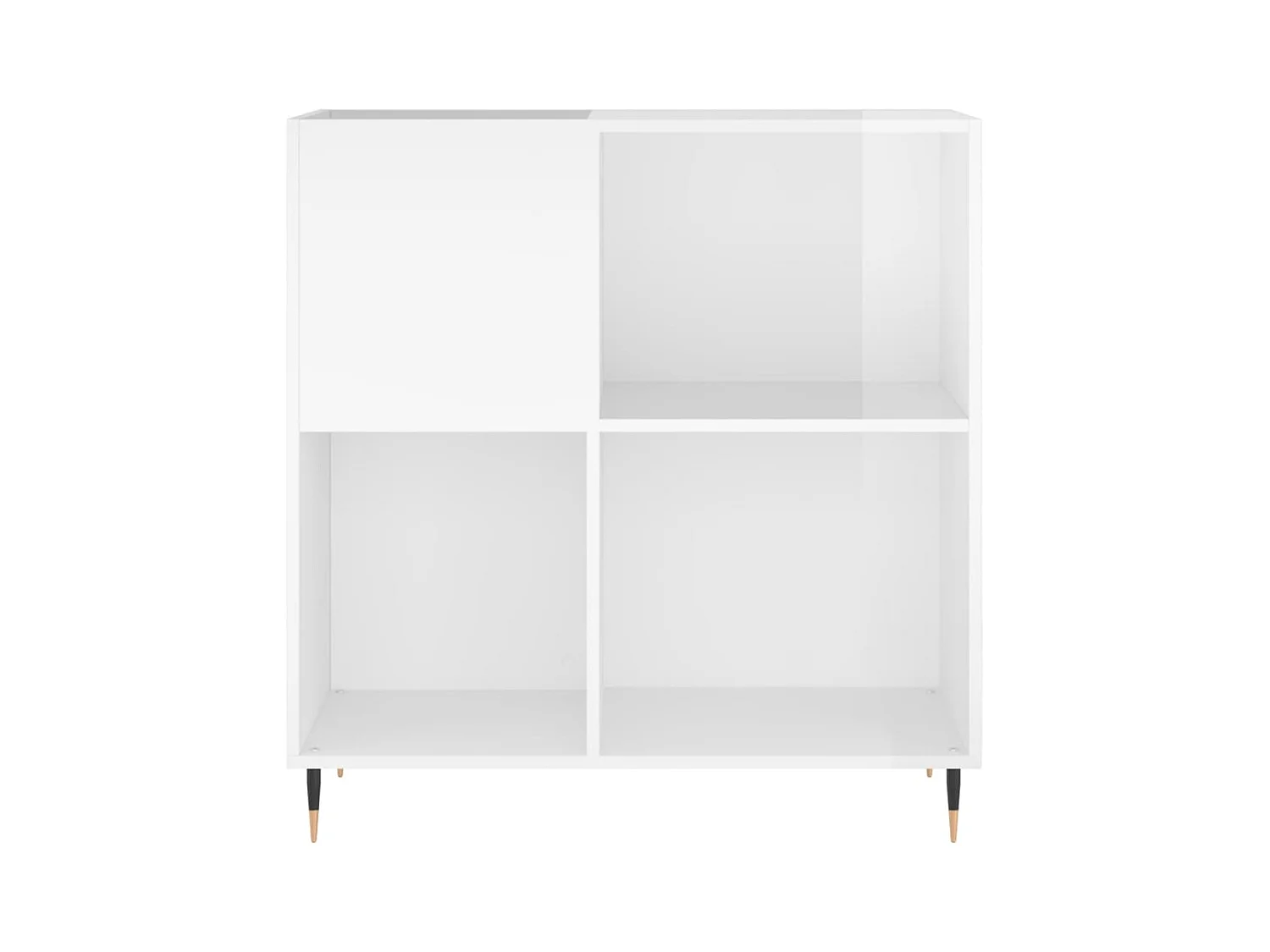 Armoire à disques blanc brillant 84,5x38x89cm bois d'ingénierie