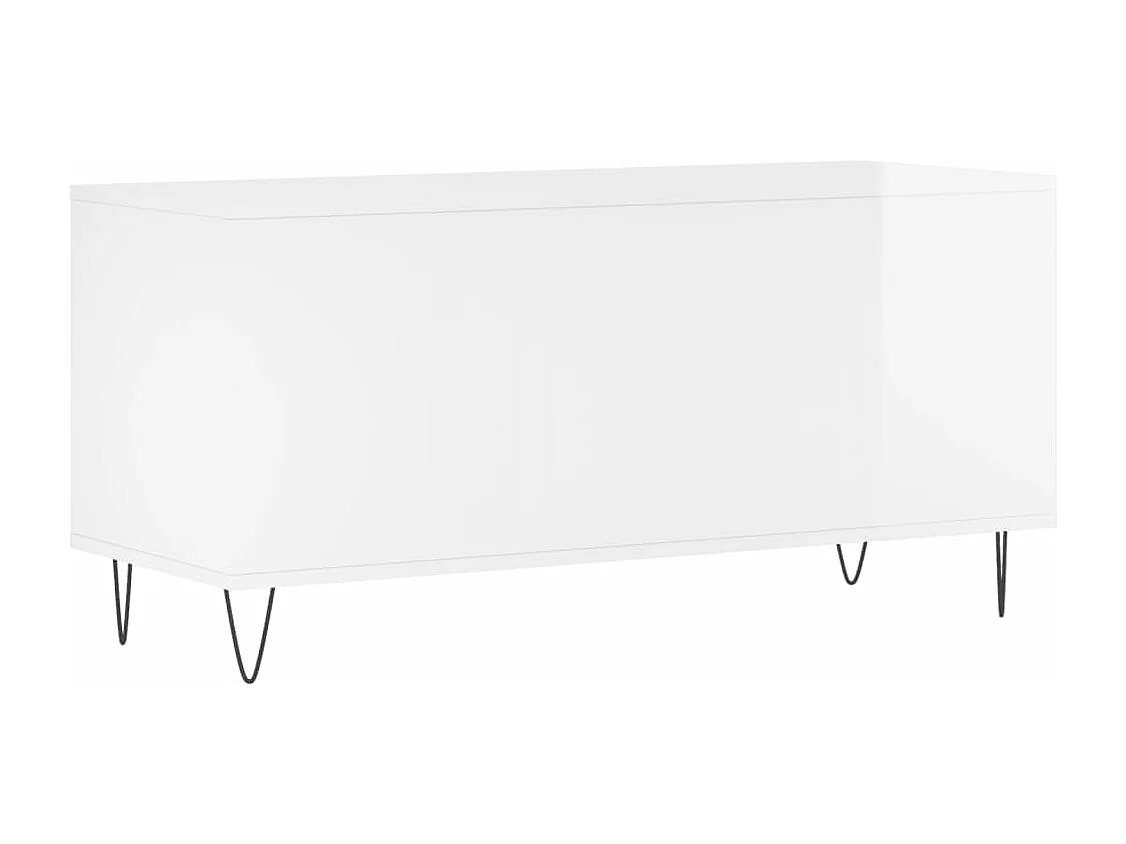 Mobile portadischi bianco lucido 100x38x48 cm in MDF