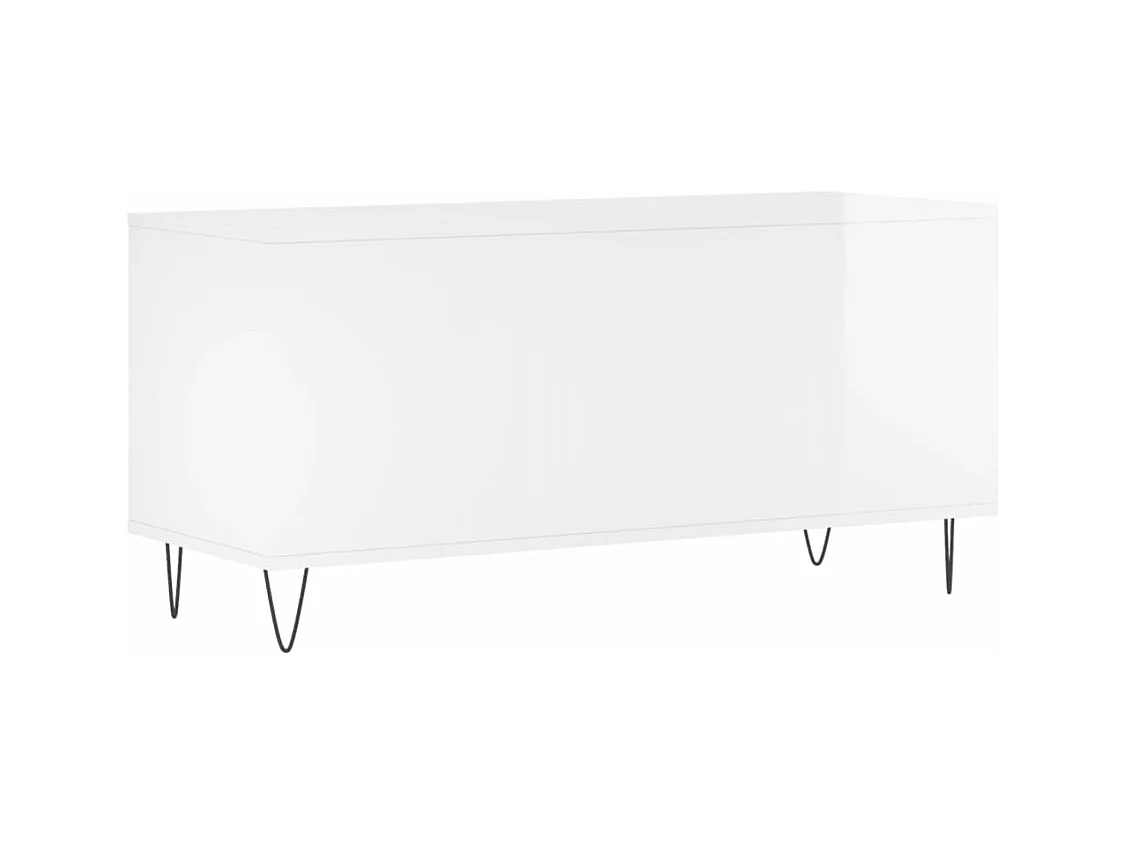 Armoire à disques blanc brillant 100x38x48 cm bois d'ingénierie